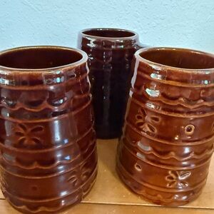 Vintage Mar-crest Daisy and Dot Warm Colorado Brown Glaze Stoneware Stein 1950's